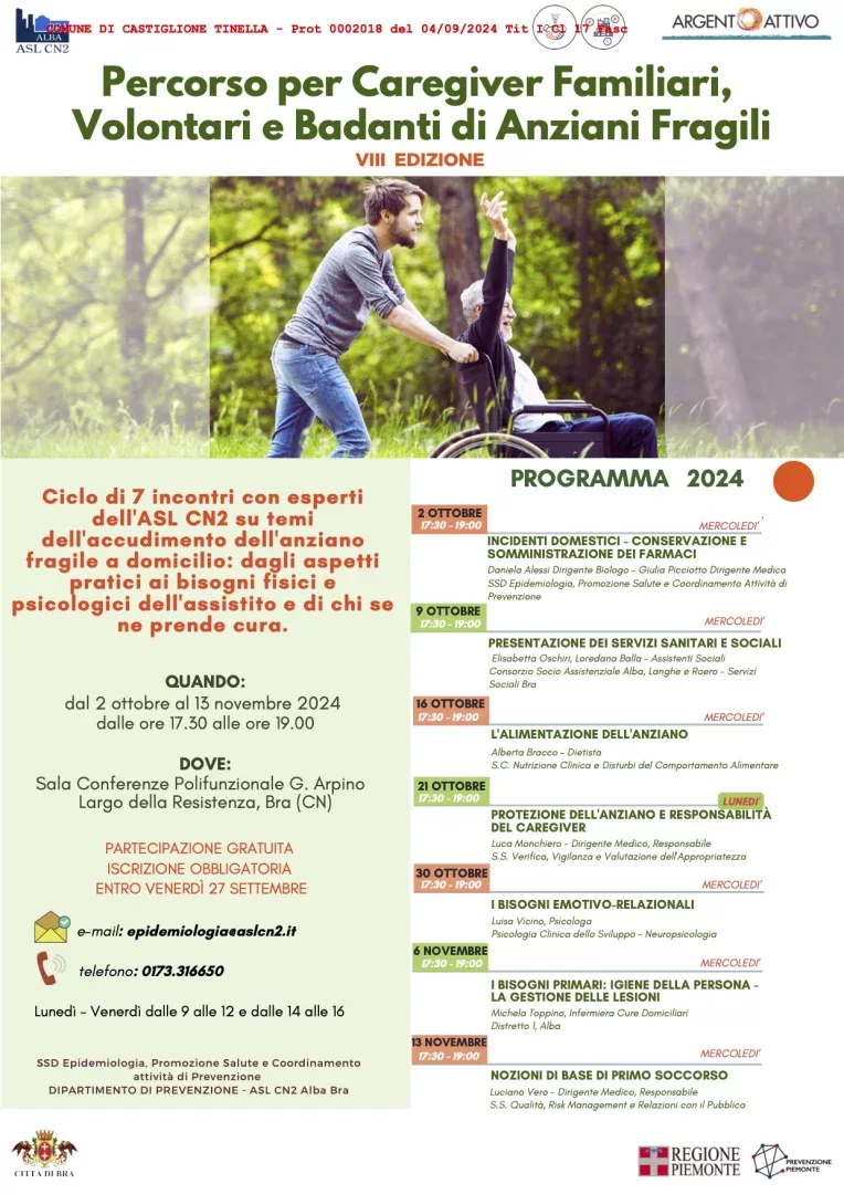 Locandina corso Caregiver 2024