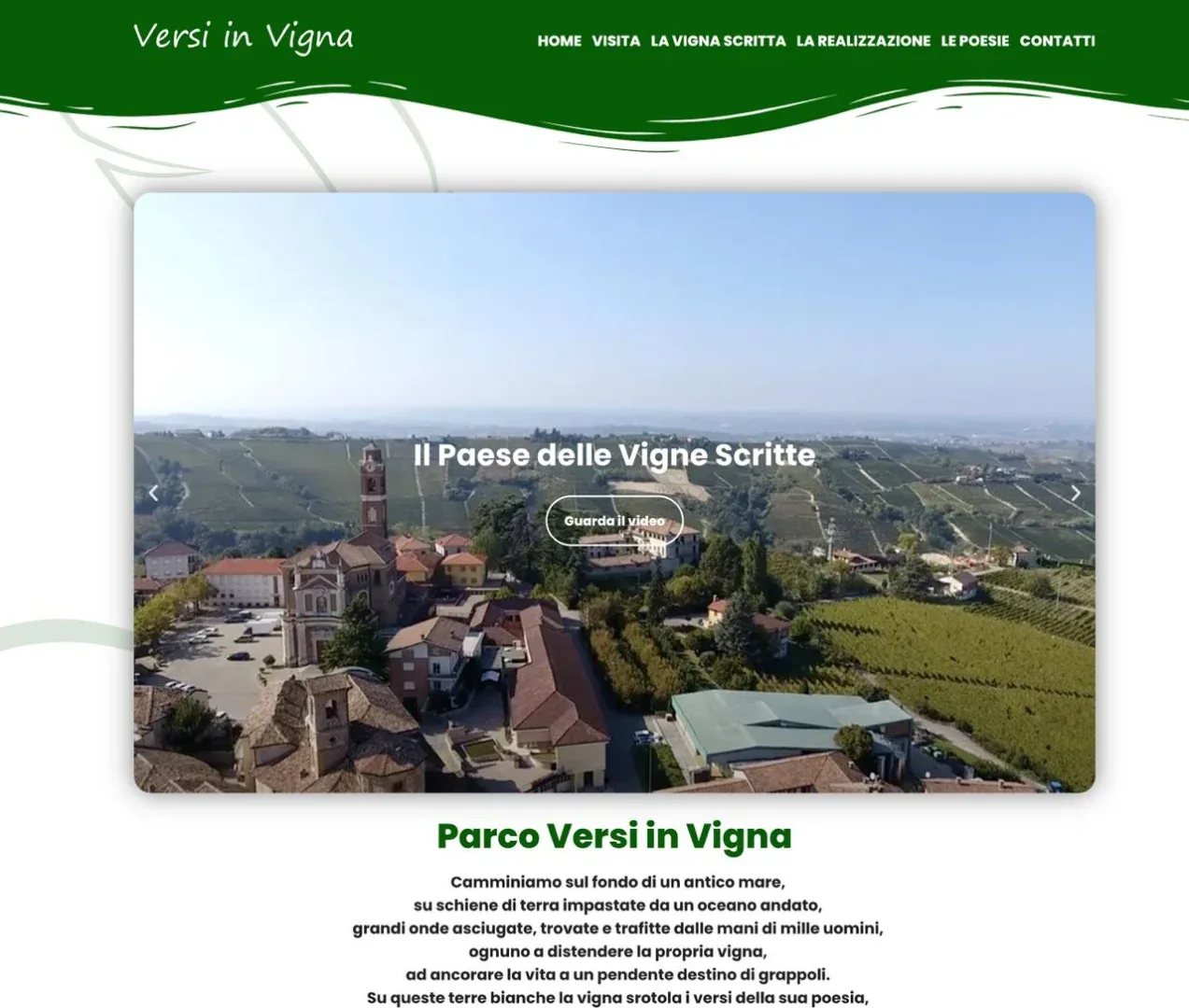 foto home page sito web parco versi in vigna